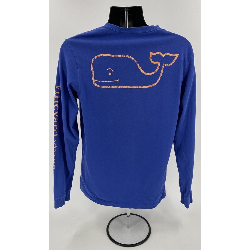 Vineyard Vines Long Sleeve Men's Size Small S Periwinkle Blue w/ Peach Whale